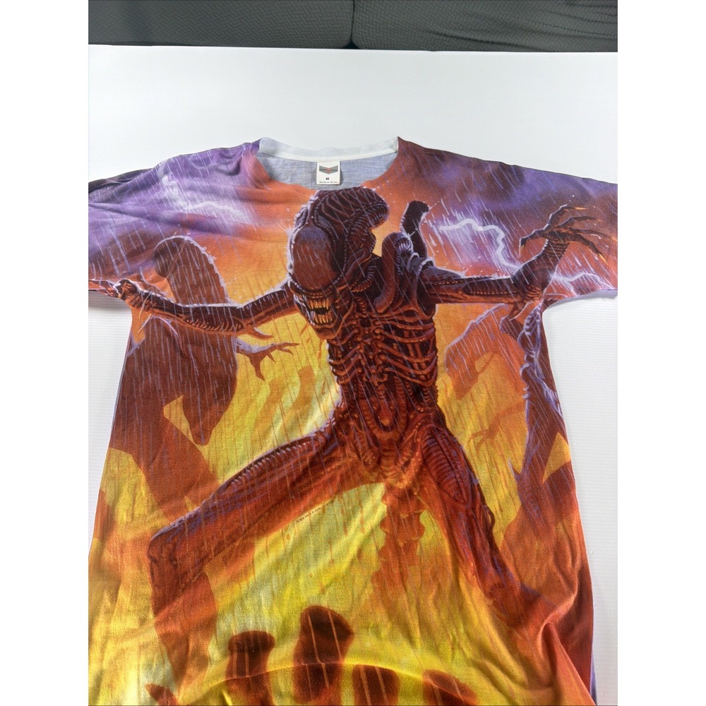 Alien Xenomorph All Over Print T-Shirt Logo Vision Made in USA Mens M
